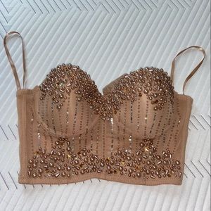 NWT Windsor Gemmed Corset Brown size Large